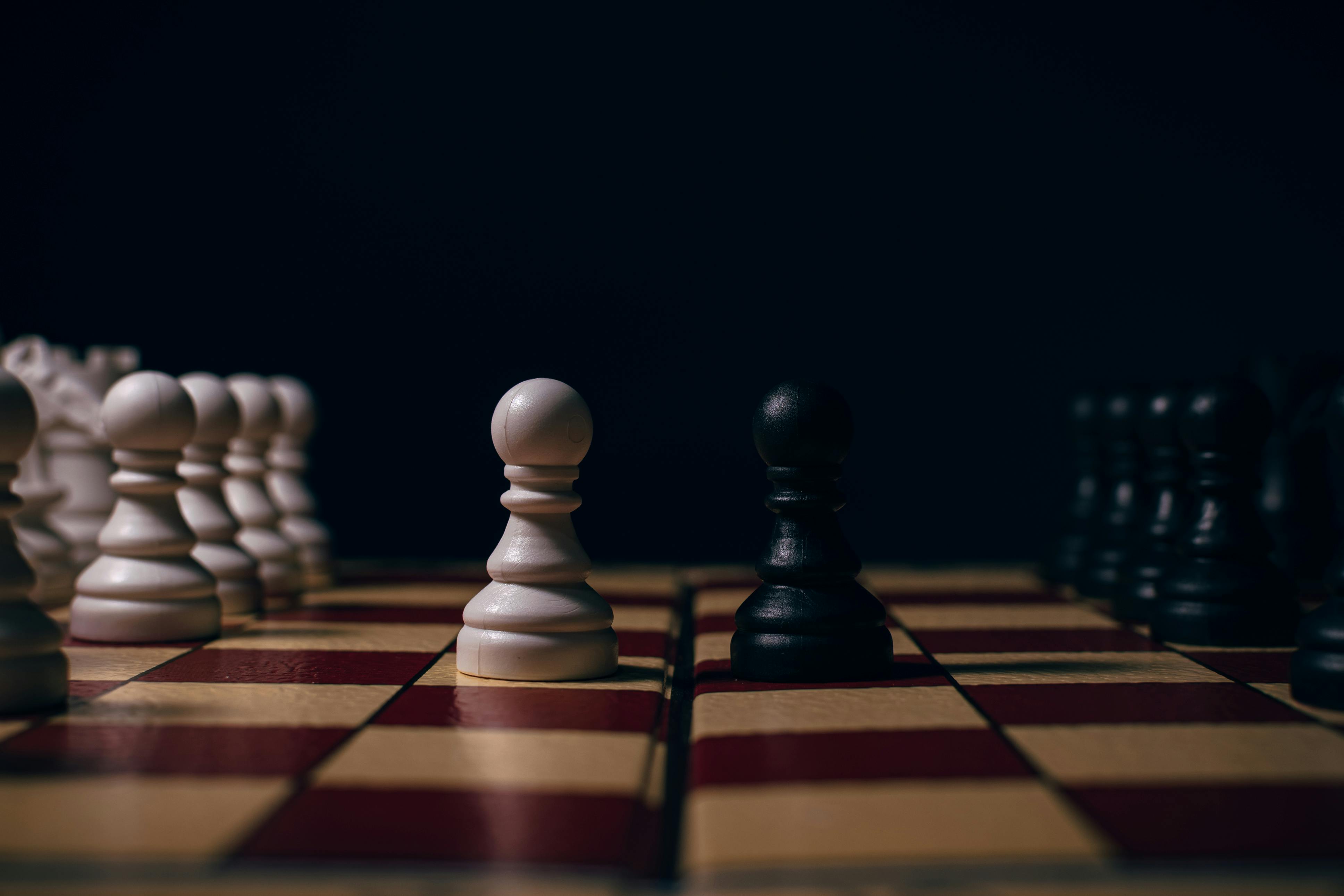 Gros plan d'un plateau de jeu d'échecs